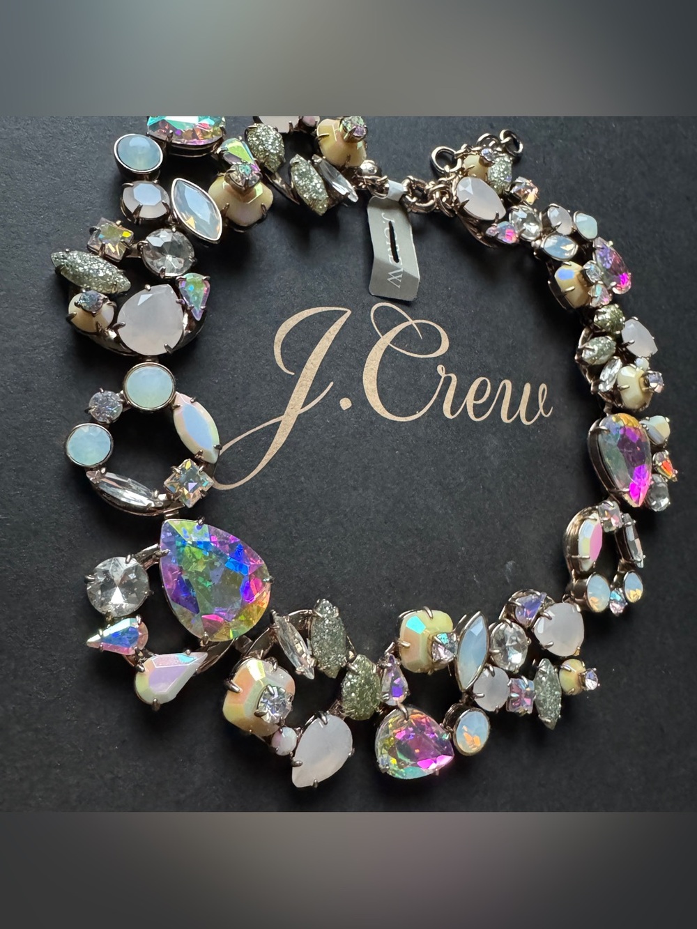 J. Crew Milky Iridescent Crystal Cluster Necklace - Picture 4 of 8